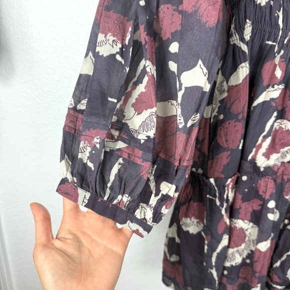 Cleobella Rainey Dress Floral Abstract Purple Pink Size Small Tiered Ruffles M - Picture 3 of 10